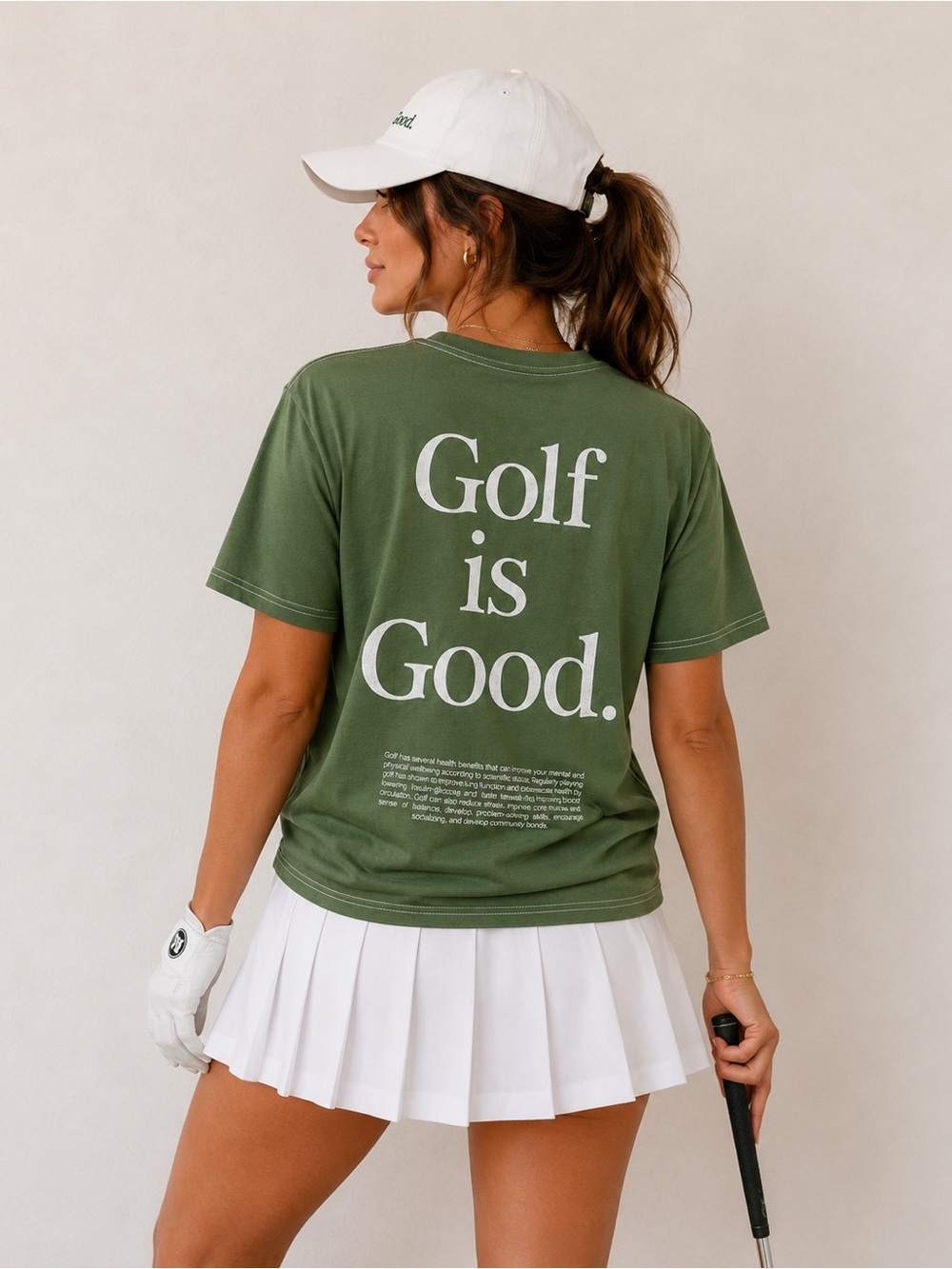 URBAN OUTFITTERS Ripple Green Golf is Good T-Shirt with Smiley Face - Picture 3 of 13